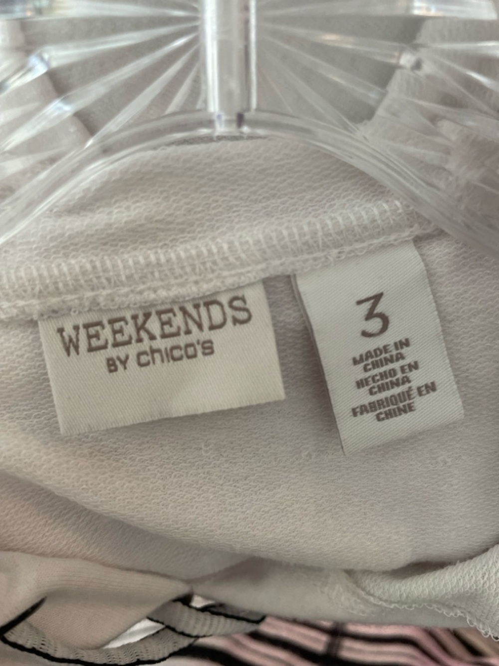 Weekends by Chico’s Hoodie Dress Size XL White Sporty Activewear Athleisure - Picture 6 of 11